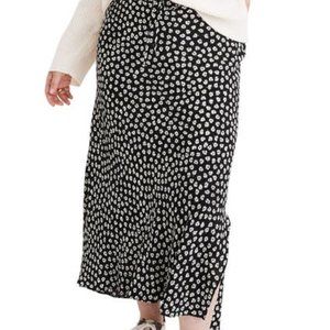 BNWOT Madewell Midi Slip Skirt Woodcut Flowers